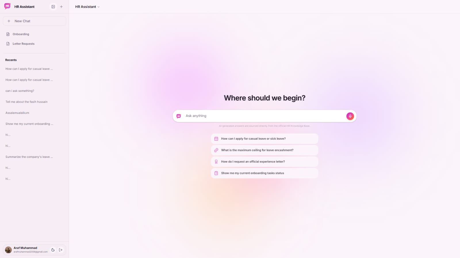 HR Assistant screenshot 1